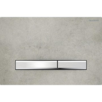 Geberit 115.788.JV.2 - Pulsador de descarga Sigma50 24,6x16,4 cm acabado efecto hormigón/cromo mate