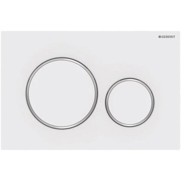 Geberit 115.882.JT.1 - Pulsador de descarga Sigma20 24,6 x 16,4 cm blanco/cromo brillante