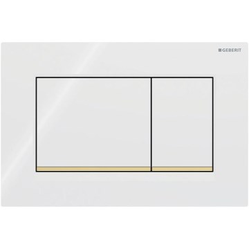 Geberit 115.883.KK.1 - Pulsador de descarga Sigma30 24,6x16,4 cm blanco/dorado