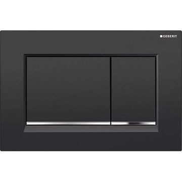 Geberit 115.883.KM.1 - Botón de descarga Sigma30 24,6 x 16,4 cm, negro/cromo brillante