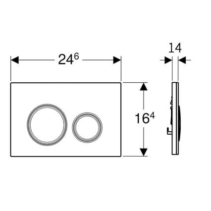 Geberit 115.884.SI.1 - Botón de descarga Sigma50 24,6x16,4 cm blanco/cromo brillante