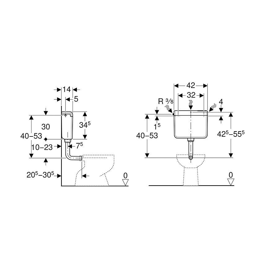 Geberit 136.230.11.1 - Cisterna de descarga AP112 6/9 l blanco alpino