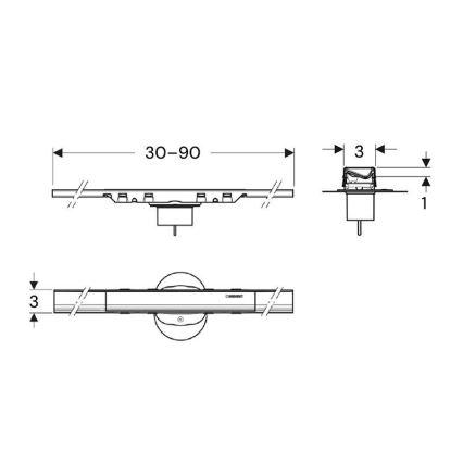 Geberit 154.446.QC.2 - Canaleta de desagüe CleanLine 90x3 cm antracita