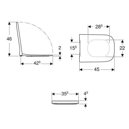 Geberit 500.237.01.1 - Asiento de inodoro SoftClose Smyle Square duroplástico/blanco