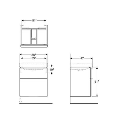 Geberit 500.352.00.1 - Mueble de baño bajo lavabo Smyle Square 61,7x58,4 cm blanco