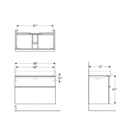 Geberit 500.354.00.1 - Mueble bajo lavabo Smyle Square 61,7x88,4 cm blanco