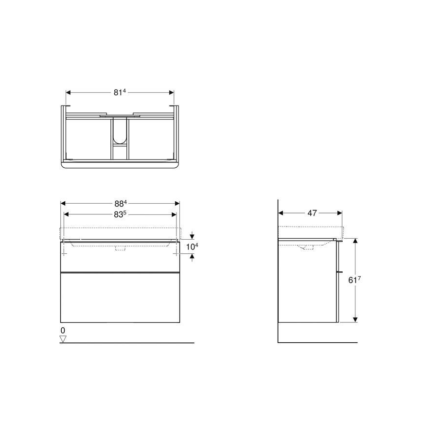 Geberit 500.354.00.1 - Mueble bajo lavabo Smyle Square 61,7x88,4 cm blanco