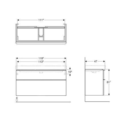 Geberit 500.355.JK.1 - Mueble de baño bajo lavabo Smyle Square 61,7x118,4 cm antracita