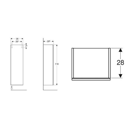 Geberit 500.361.JR.1 - Mueble de baño suspendido Smyle Square 118x36 cm nogal