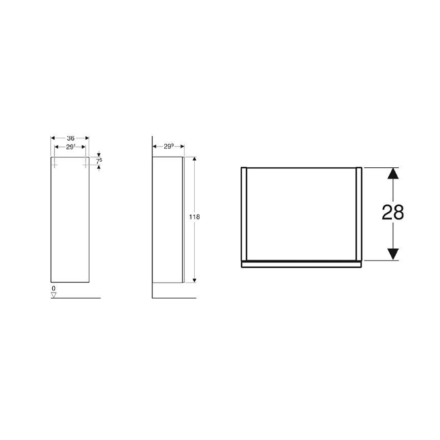 Geberit 500.361.JR.1 - Mueble de baño suspendido Smyle Square 118x36 cm nogal