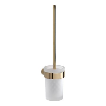 Gedy - Cepillo de pared para inodoro PIRENEI cristal esmerilado/dorado