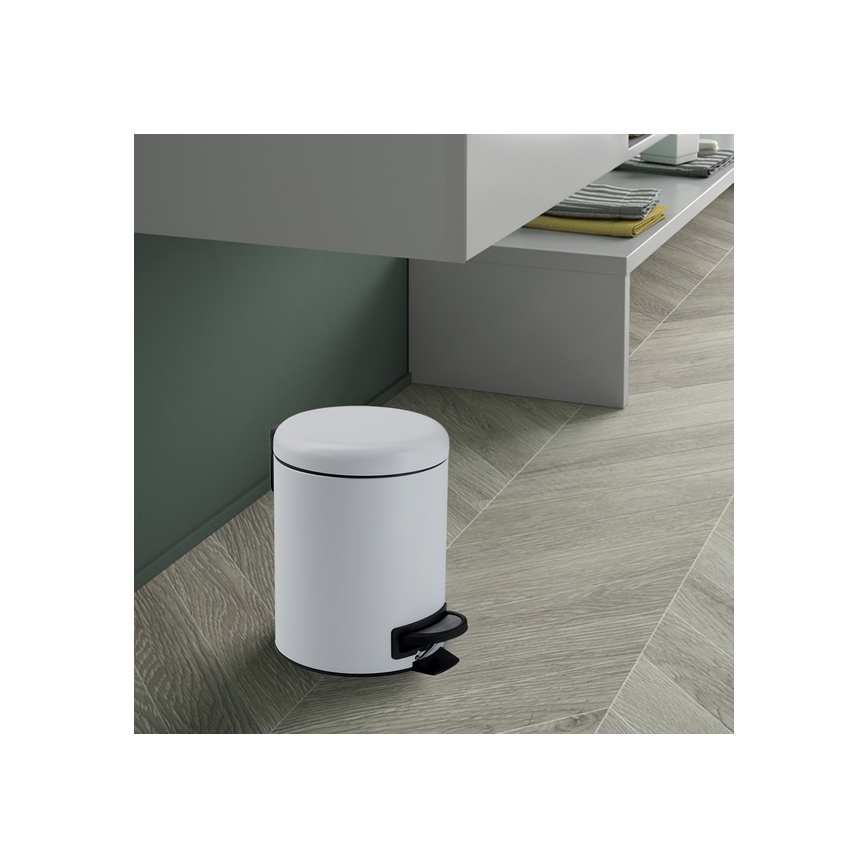 Gedy - Cubo de basura POTTY 3 l con cierre suave, blanco