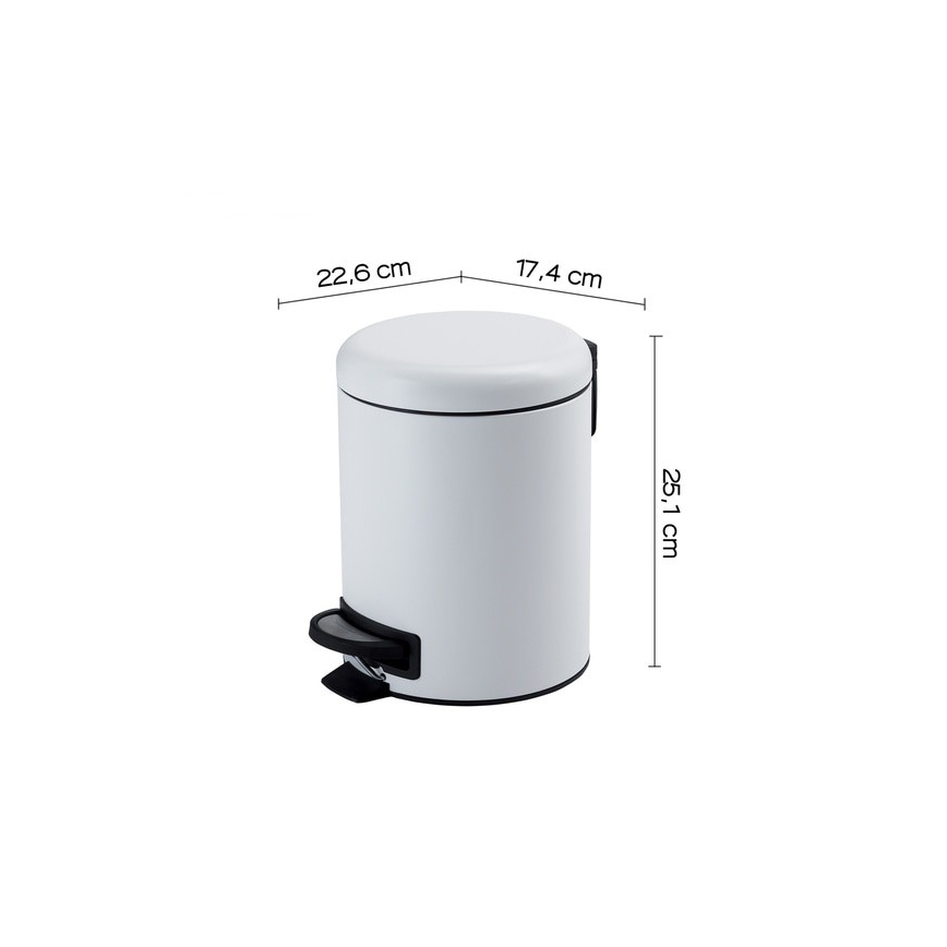 Gedy - Cubo de basura POTTY 3 l con cierre suave, blanco