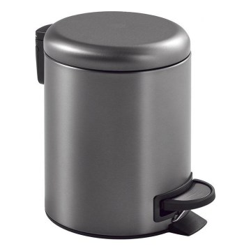 Gedy - Cubo de basura POTTY 3 l con cierre suave gris metalizado