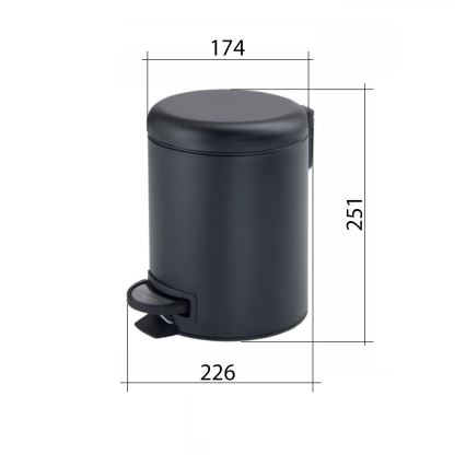 Gedy - Cubo de basura POTTY 3 l con cierre suave gris metalizado