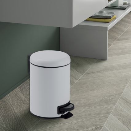 Gedy - Cubo de basura POTTY 5 l con tapa de cierre suave, blanco