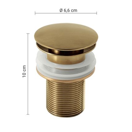 Gedy - Desagüe para lavabo CLICK-CLACK pr. 6,6 cm dorado