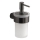Gedy - Dispensador de jabón mural PIRENEI 110 ml, vidrio esmerilado/gris metálico