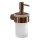 Gedy - Dispensador de jabón mural PIRENEI 140 ml vidrio opalino/bronce