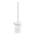 Gedy - Escobilla de pared para inodoro PIRENEI, cristal lechoso/blanco mate