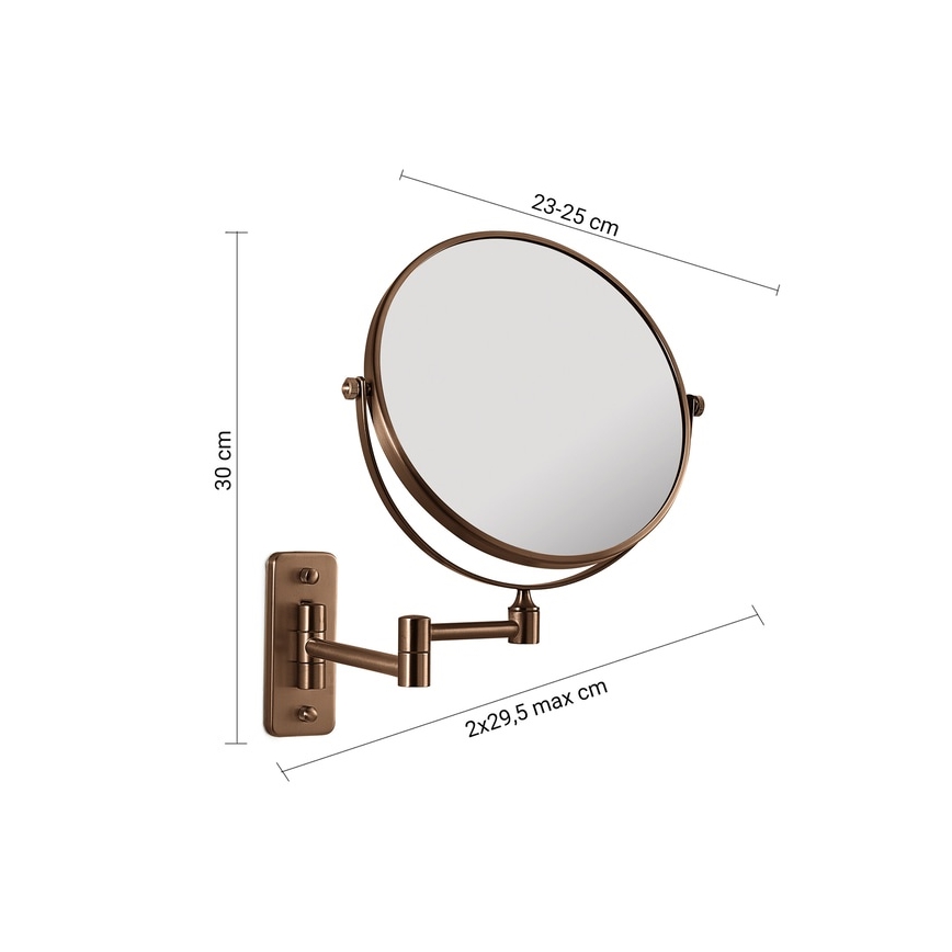 Gedy - Espejo de maquillaje de pared GAIA en bronce