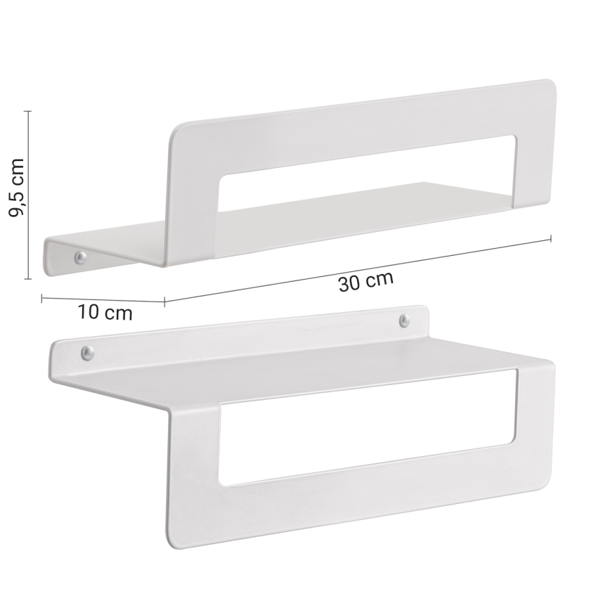 Gedy - Estante con toallero CLEO 30 cm blanco mate