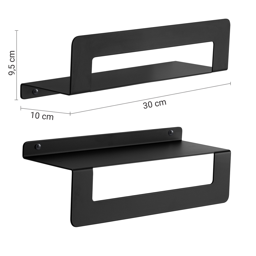 Gedy - Estante con toallero CLEO 30 cm negro mate