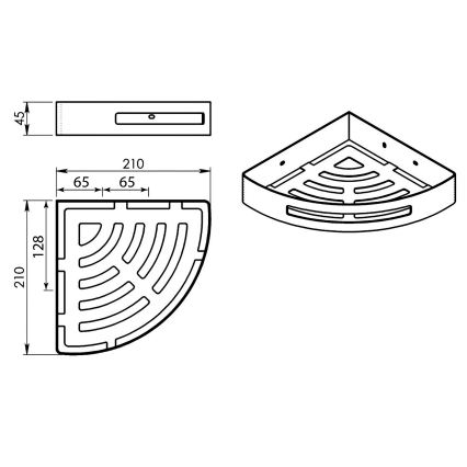 Gedy - Estante de esquina para ducha SMART 21x4,5 cm gris metálico
