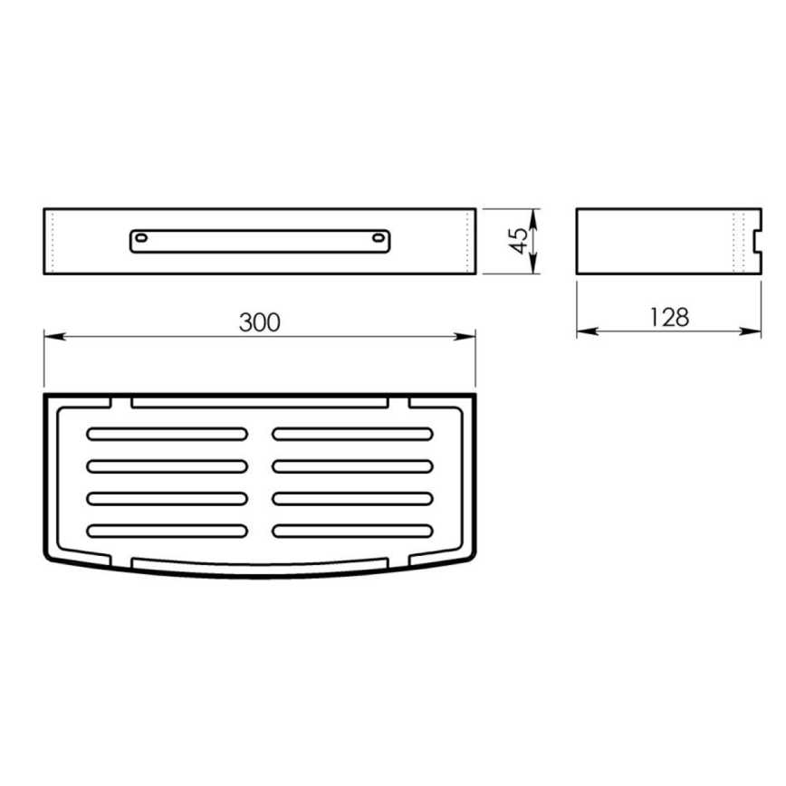 Gedy - Estantería mural para ducha SMART 30x12,8 cm, negro mate