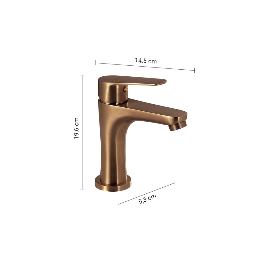 Gedy - Grifo de lavabo COMO 19,6 cm en acabado bronce