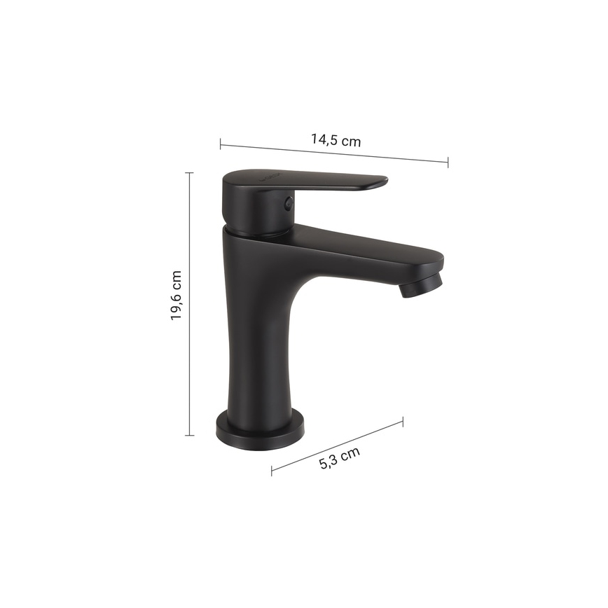 Gedy - Grifo de lavabo COMO 19,6 cm negro mate