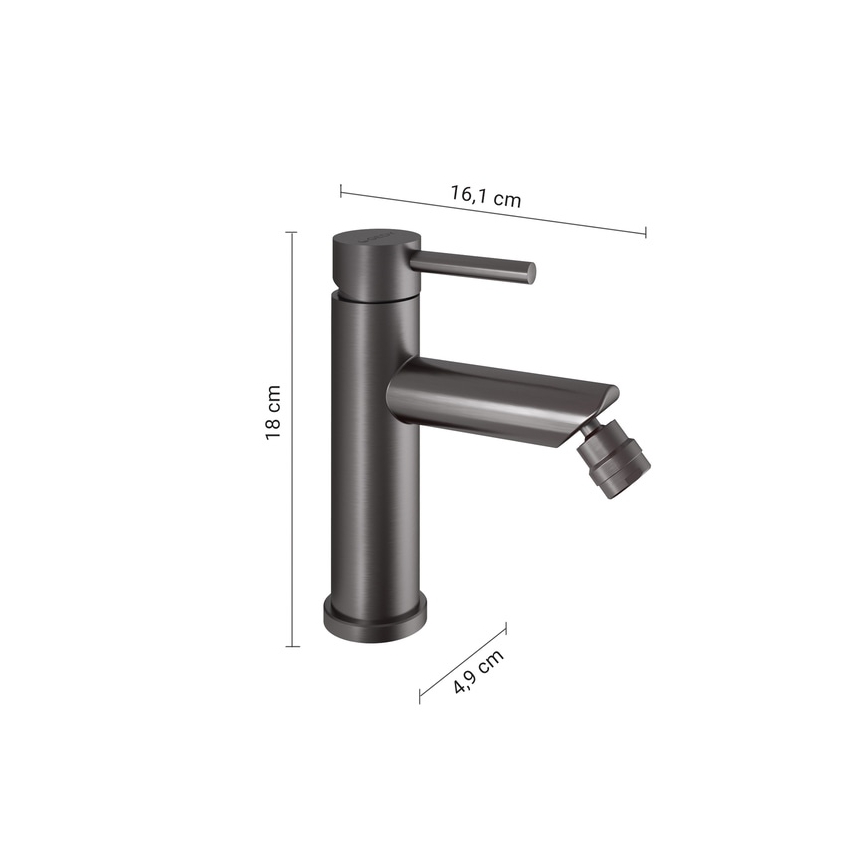 Gedy - Grifo para bidé COMO 18 cm gris metálico