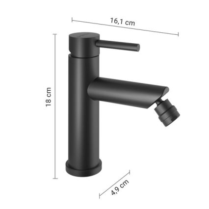Gedy - Grifo para bidé COMO 18 cm negro mate