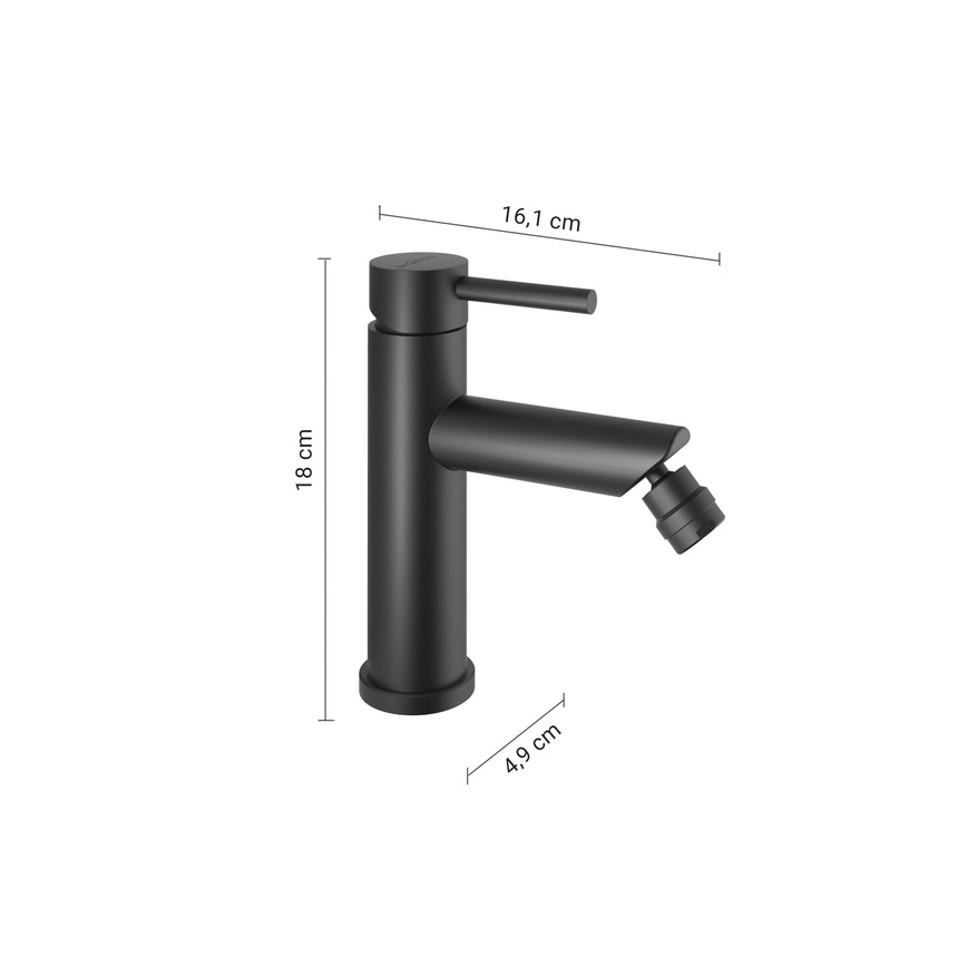 Gedy - Grifo para bidé COMO 18 cm negro mate