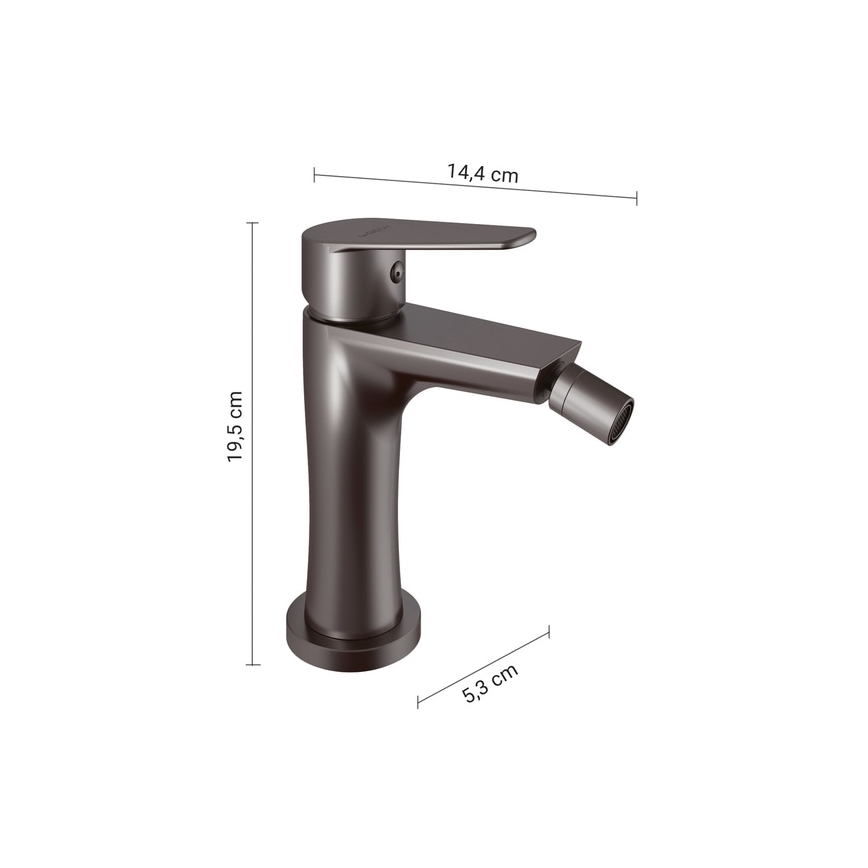 Gedy - Grifo para bidé COMO 19,5 cm gris metalizado