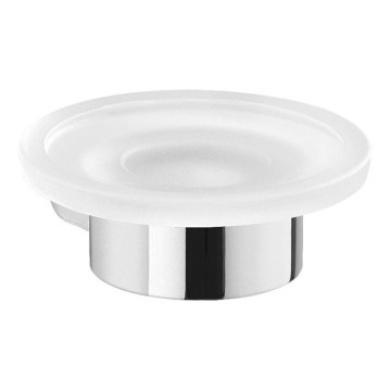 Gedy - Jabonera de pared PIRENEI cristal opalino/cromo brillante
