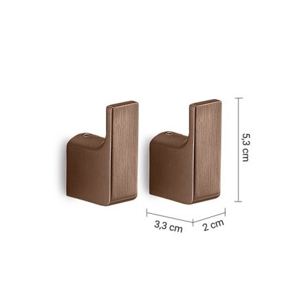 Gedy - Juego de 2 ganchos de pared PIRENEI en bronce