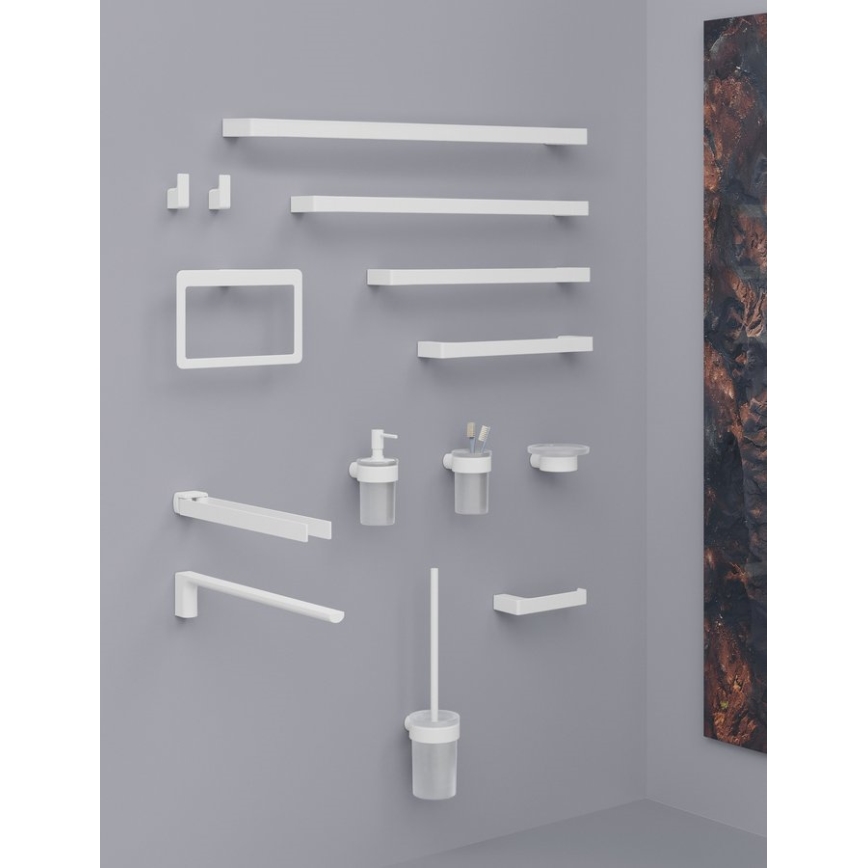 Gedy - Pack de 2 ganchos de pared PIRENEI blanco mate