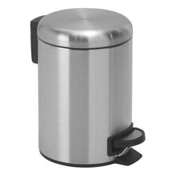 Gedy - Papelera POTTY 5 l con cierre amortiguado, acero inoxidable cepillado