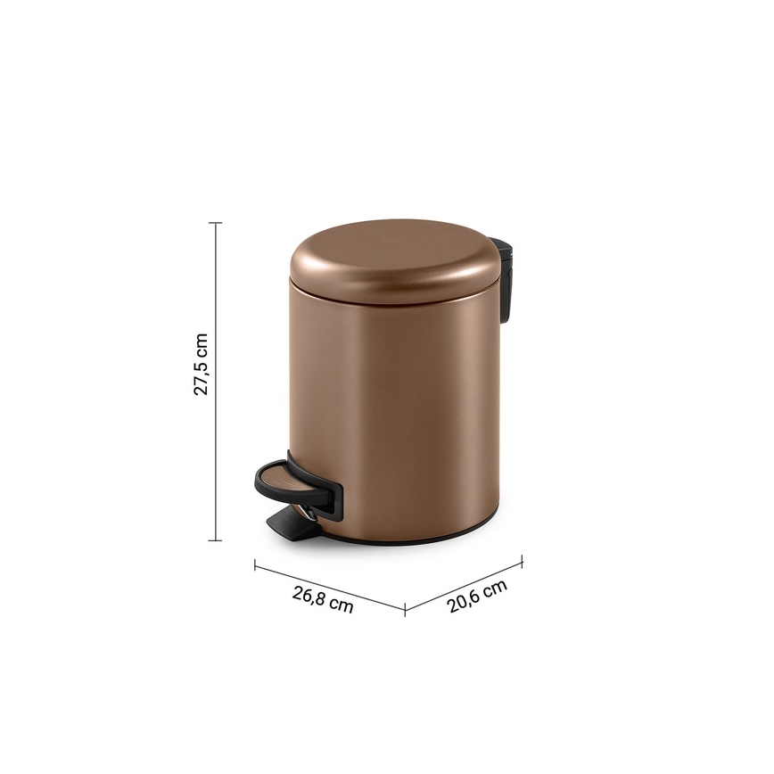 Gedy - Papelera POTTY 5 l con cierre suave, color bronce