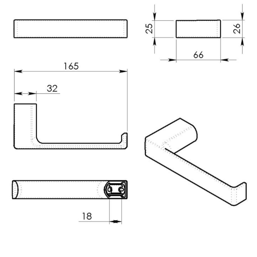 Gedy - Portarrollos de papel higiénico PIRENEI negro mate