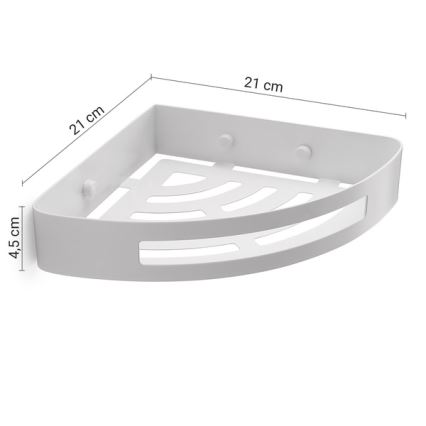 Gedy - Repisa de esquina para ducha PIRENEI blanco mate