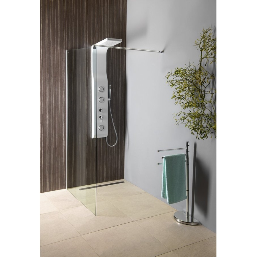 Gedy - Soporte con toallero HIBISCUS de 90,5 cm cromo brillante