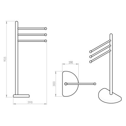 Gedy - Soporte con toallero HIBISCUS de 90,5 cm cromo brillante