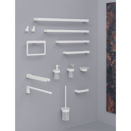 Gedy - Soporte de pared para cepillos de dientes PIRENEI, cristal opalino/blanco
