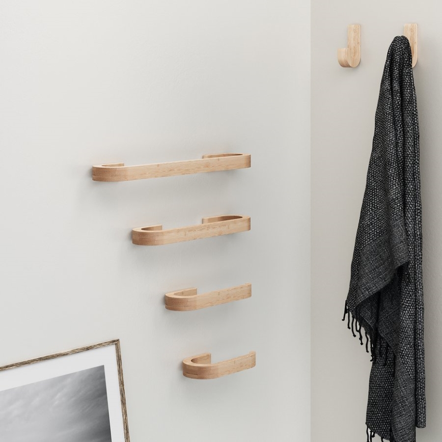 Gedy - Toallero de pared HIMALAYA 6,7x21 cm bambú