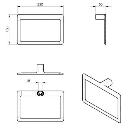 Gedy - Toallero de pared PIRENEI 15x23 cm blanco mate