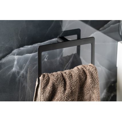 Gedy - Toallero de pared PIRENEI 15x23 cm negro mate