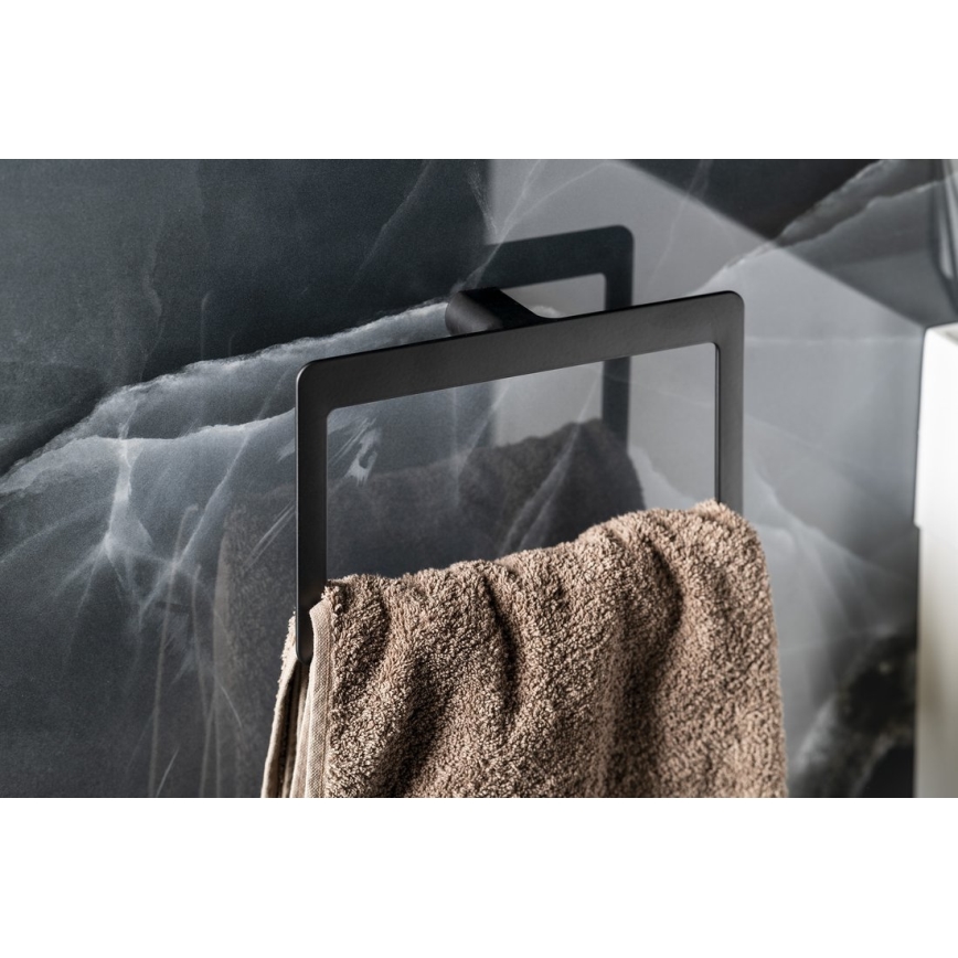 Gedy - Toallero de pared PIRENEI 15x23 cm negro mate