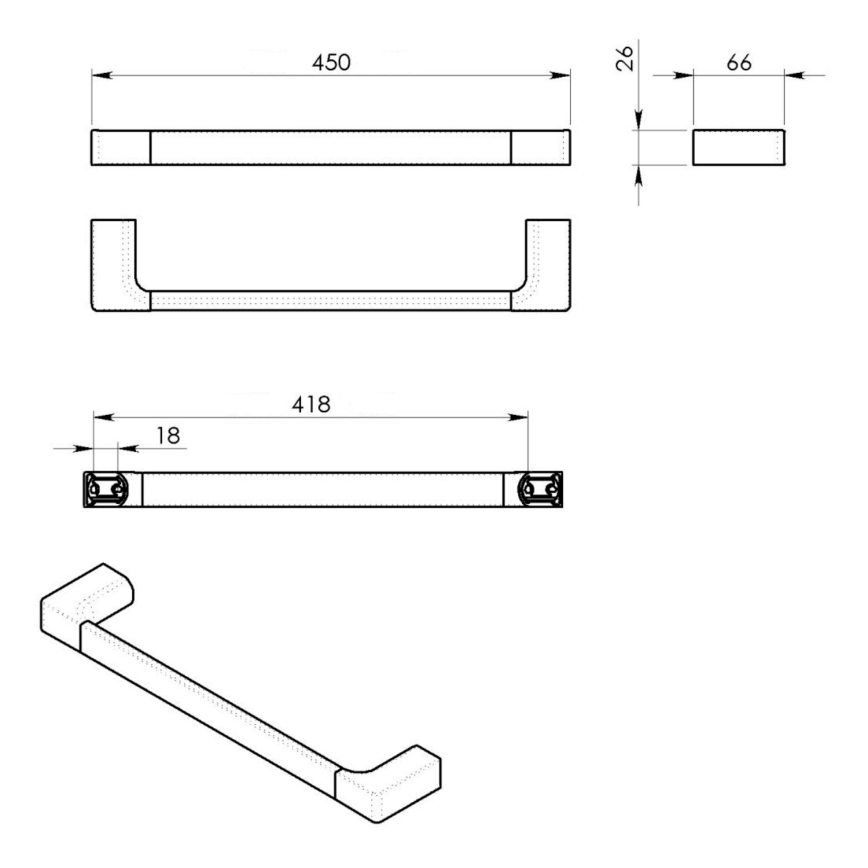 Gedy - Toallero de pared PIRENEI 6,6x45 cm dorado